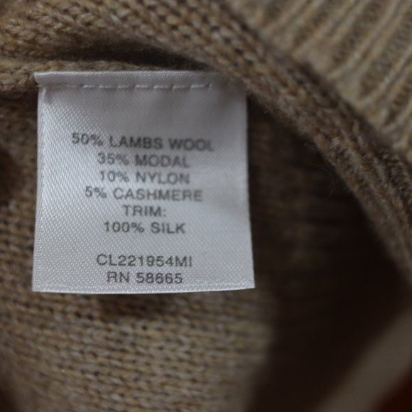 Classiques Entier Brown Wool Cashmere Silk Pullover Sweater Med - Picture 7 of 7
